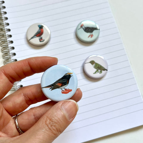 More Fashionable Birds Fridge Magnets (set of 4)