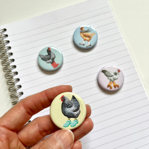 More Fashionable Hens Fridge Magnets (set of 4)