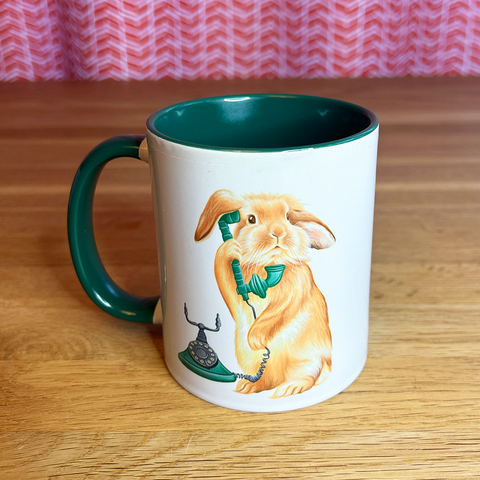 Rabbit on the Phone Mug