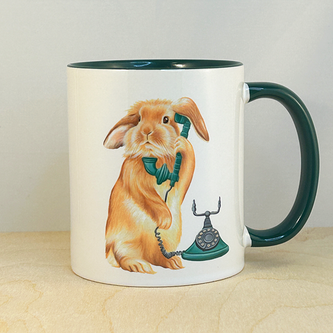 Rabbit on the Phone Mug