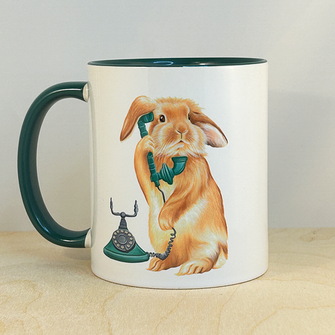 Rabbit on the Phone Mug