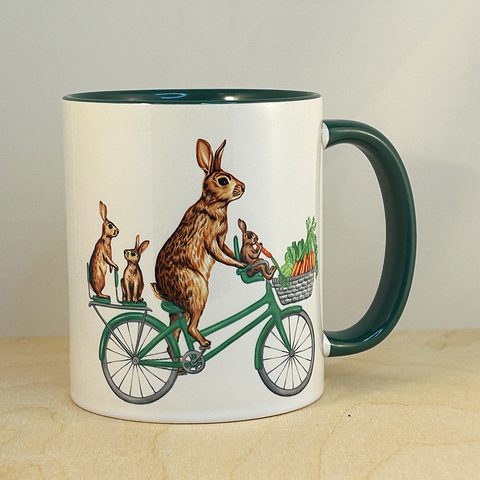 Rabbits Riding a Bike Mug