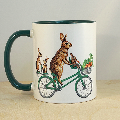 Rabbits Riding a Bike Mug