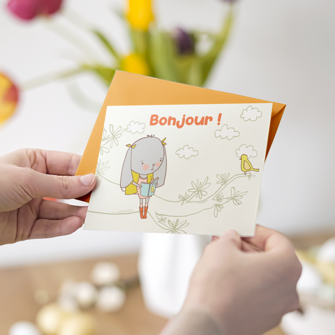 carte bonjour Cara Carmina 