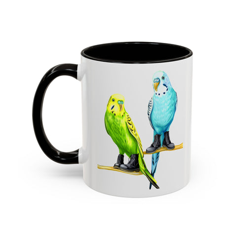Parakeets wearing boots Mug