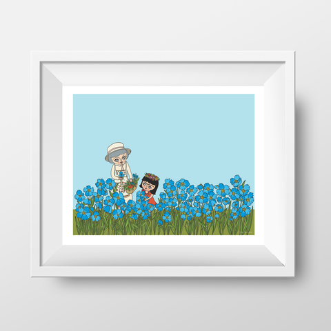 Frida - Blue Poppies - Poster