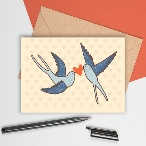 Love birds - Greeting Card