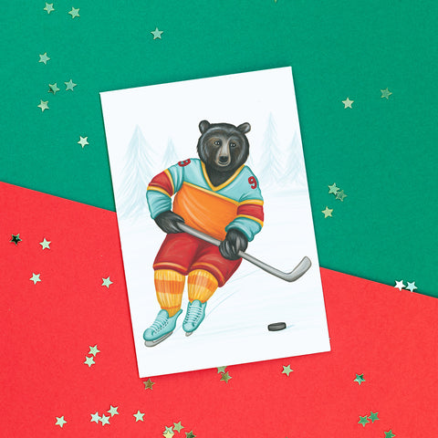 Ours Hockey - Carte de souhait