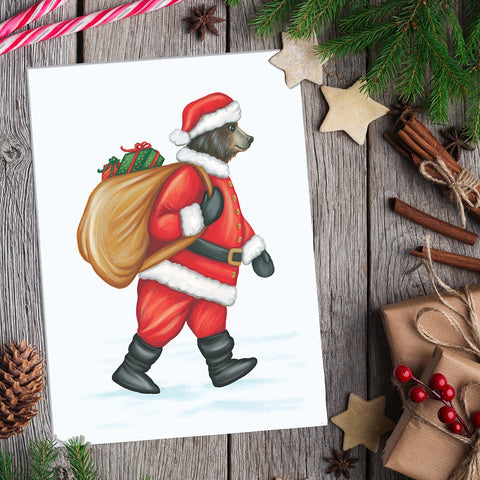 Bear Santa - Greeting Card