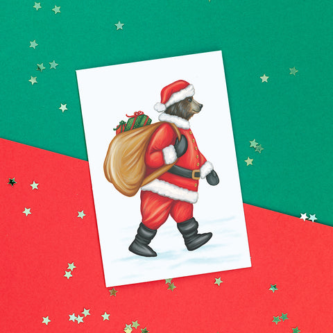 Bear Santa - Greeting Card