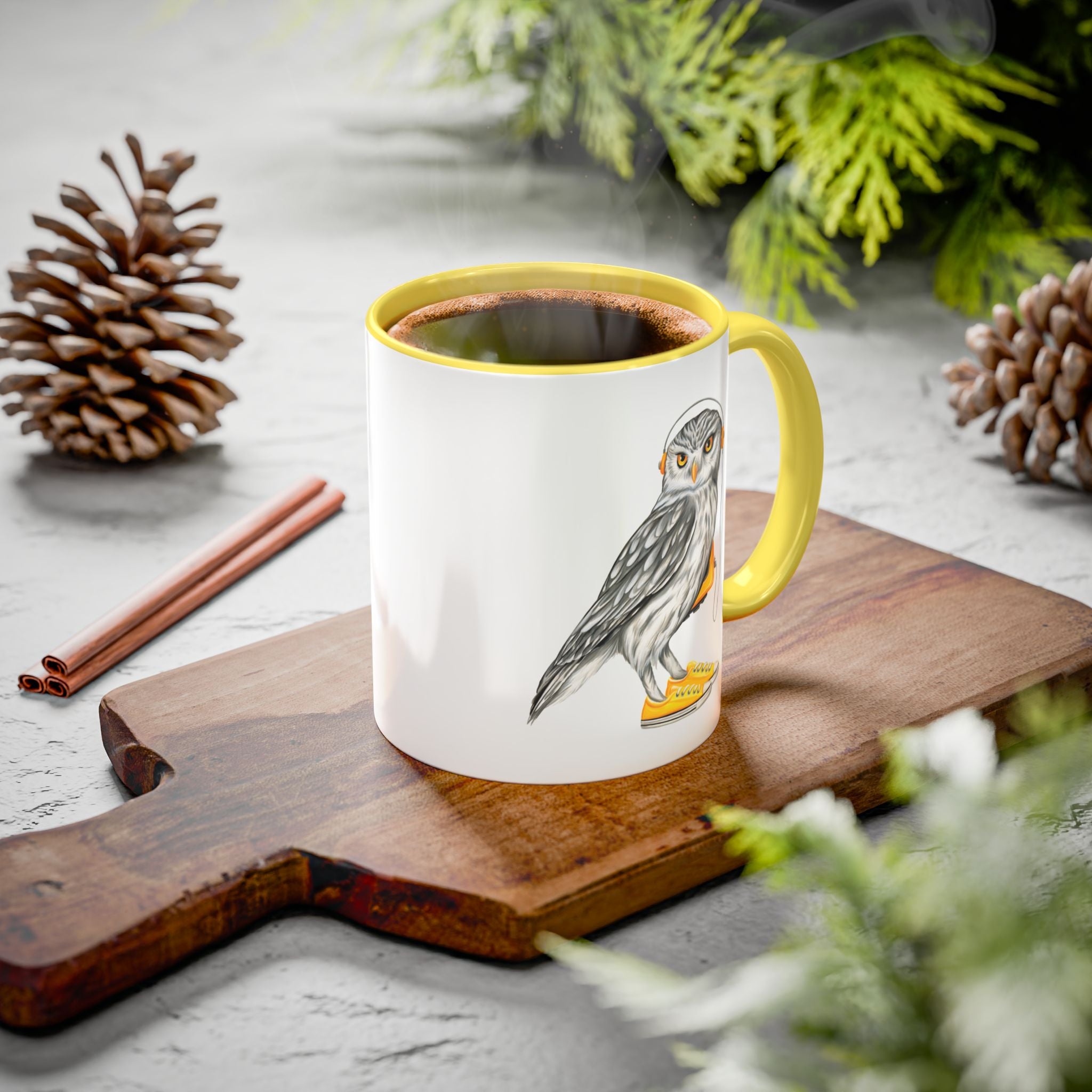 Owl wearing sneakers Mug