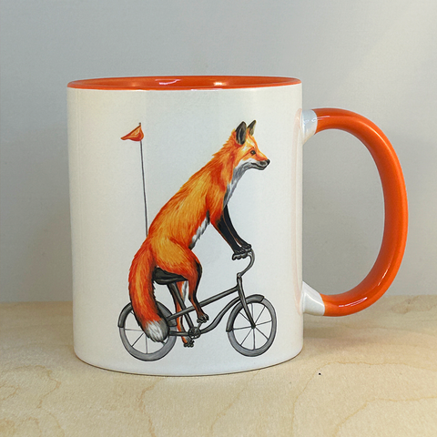 Fox riding a Bike Mug