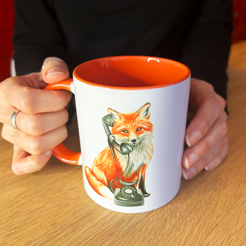 Fox on the Phone Mug