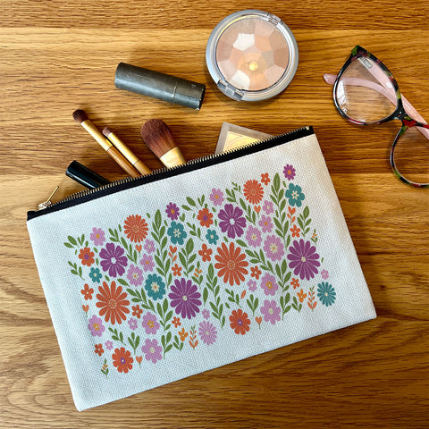 Pencil/Makeup Bag - Floral design #2