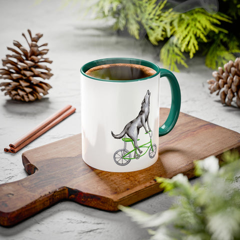 Tasse Loup à Vélo