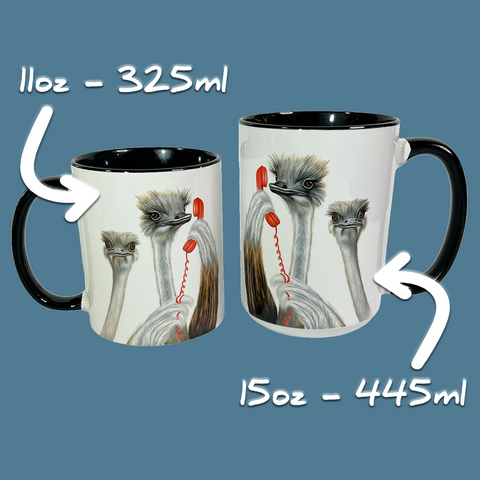 Ostrich on the Phone Mug