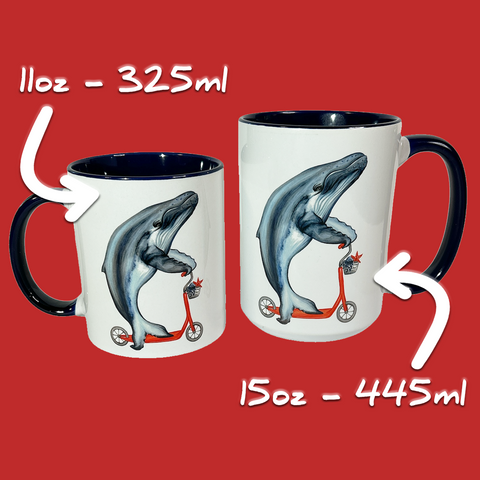 Whale riding a Scooter Mug