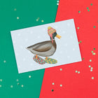 carte de noël de canard par Amélie Legault, duck christmas holiday card by amelie legault