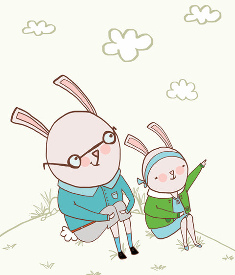 Clever Rabbits - Looking at the clouds - Poster