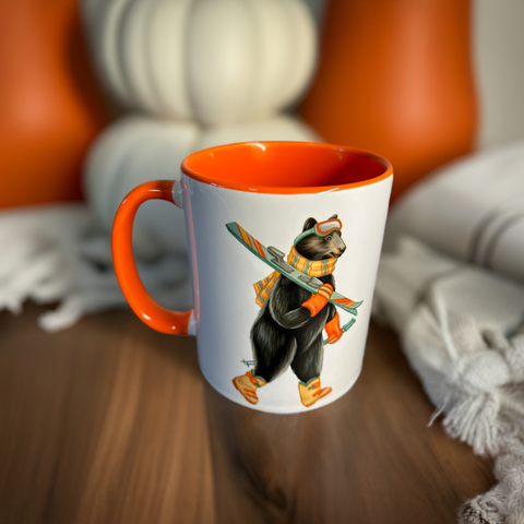 Bear skiing Mug