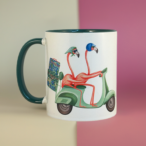 Tasse Flamants Rose en Scooter