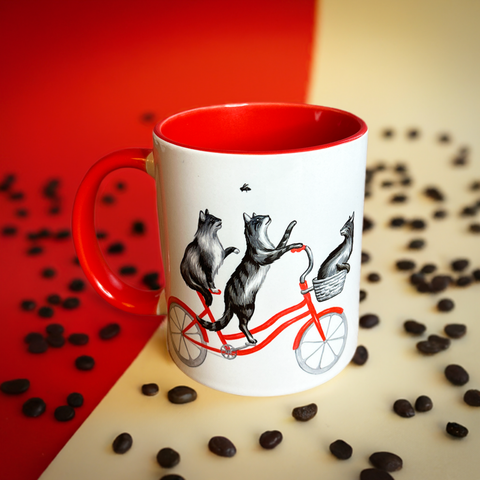 Cats riding a Bike Mug