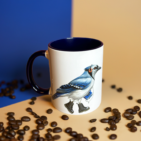 Blue-Jay wearing boots Mug