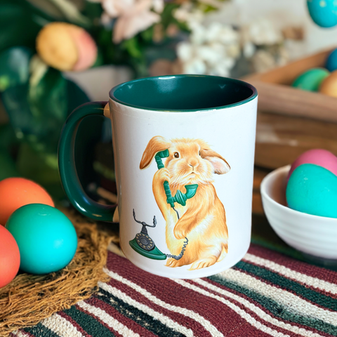 Tasse Lapin au Téléphone