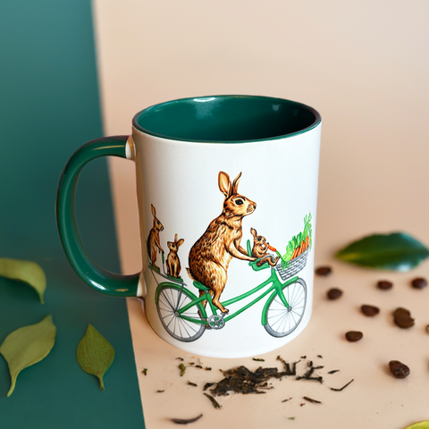 Rabbits Riding a Bike Mug