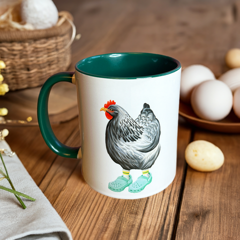 Hen wearing Crocs Mug