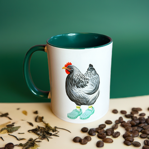 Hen wearing Crocs Mug