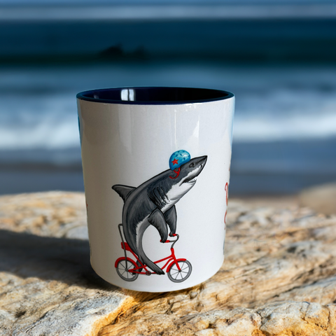 Whale, Shark and Octopus riding bikes Mug