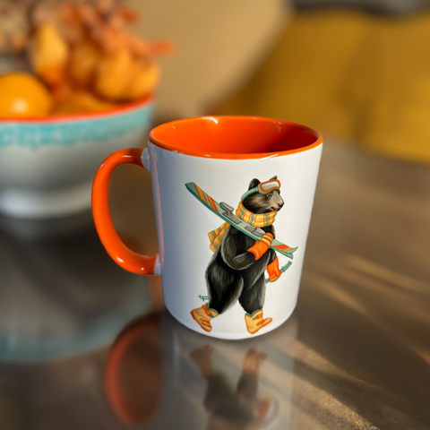 Bear skiing Mug