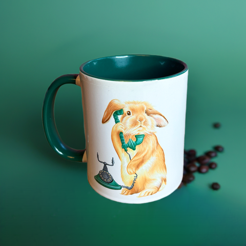 Rabbit on the Phone Mug