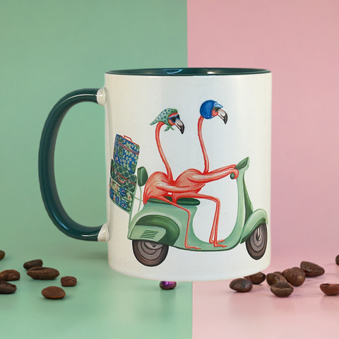 Tasse Flamants Rose en Scooter