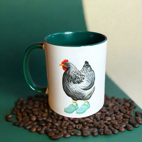 Hen wearing Crocs Mug