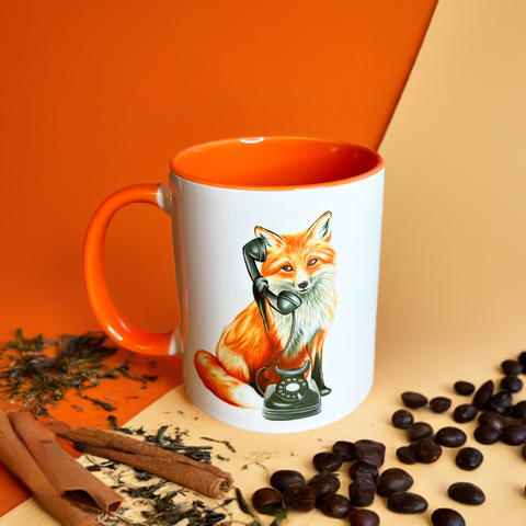 Fox on the Phone Mug