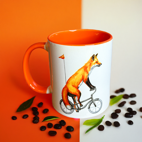 Fox riding a Bike Mug