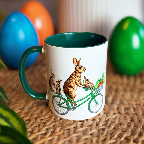 Rabbits Riding a Bike Mug