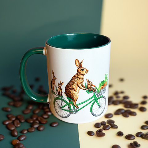 Rabbits Riding a Bike Mug