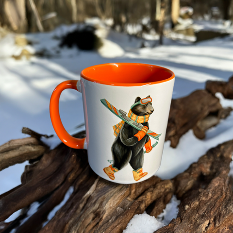 Bear skiing Mug