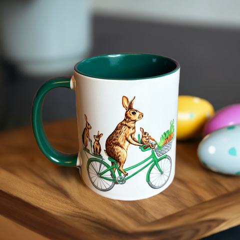 Rabbits Riding a Bike Mug