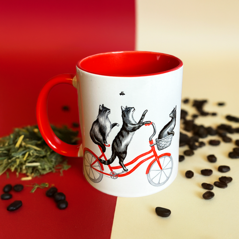 Cats riding a Bike Mug