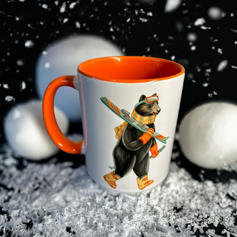 Bear skiing Mug