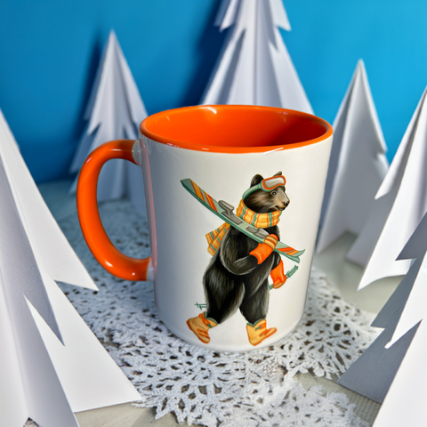 Bear skiing Mug