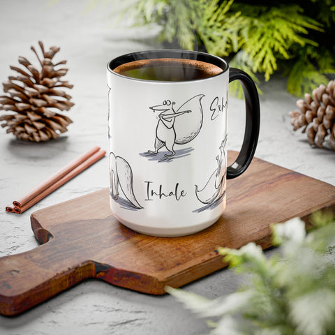 Kevin the Squirrel doing yoga - Mug