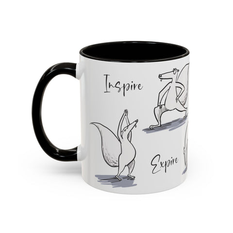 Kevin the Squirrel doing yoga - Mug