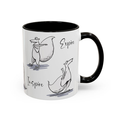 Kevin the Squirrel doing yoga - Mug