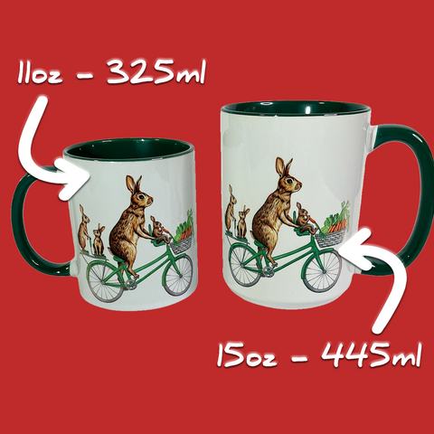 Rabbits Riding a Bike Mug