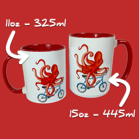 Octopus riding a Bike Mug